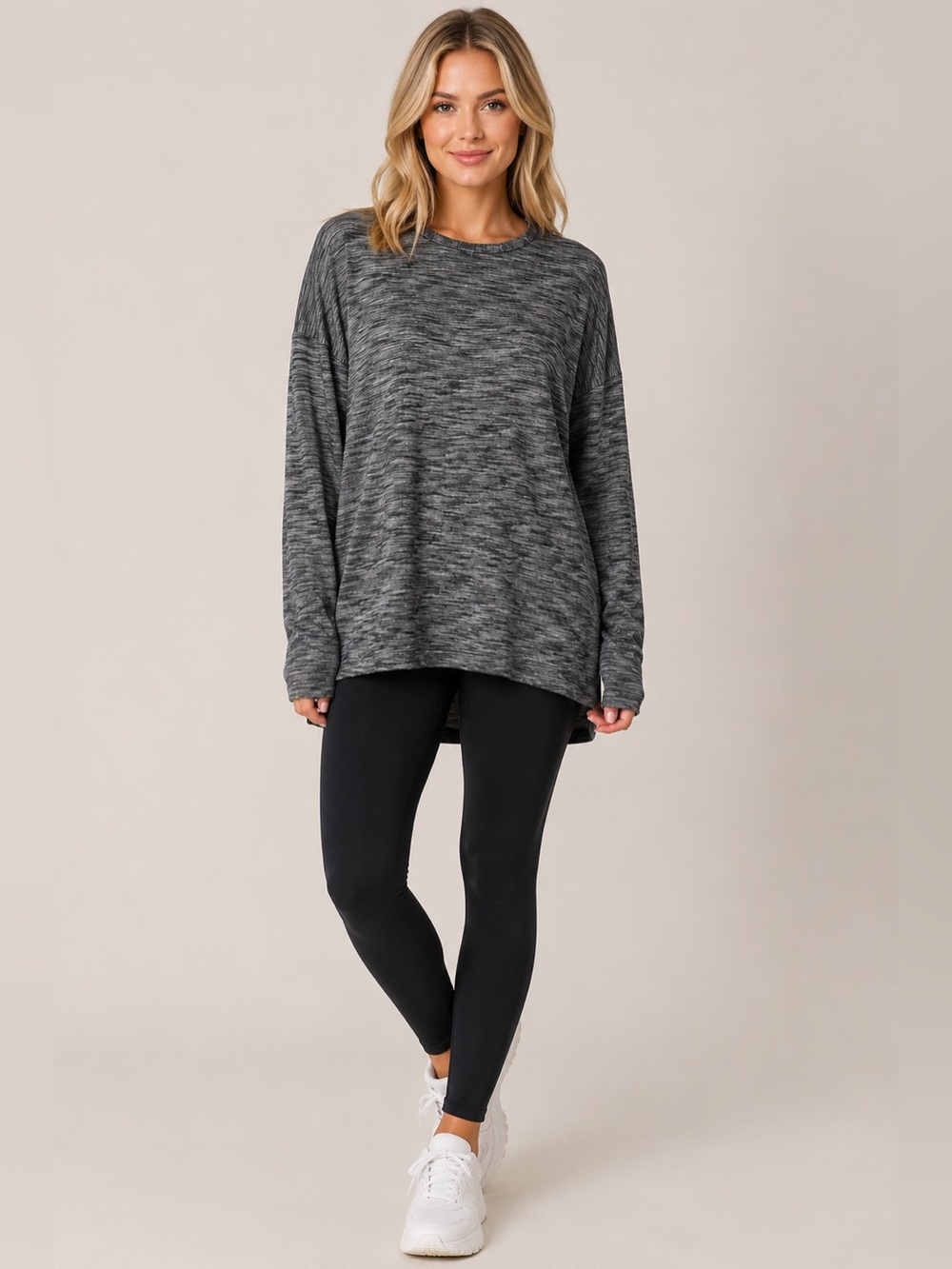 Lululemon City Bound Long Sleeve Heathered Black